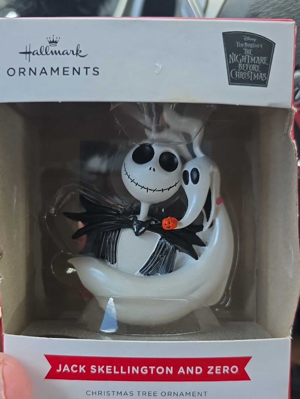 Hallmark The Nightmare Before Christmas Jack Skellington and Zero White Ornament